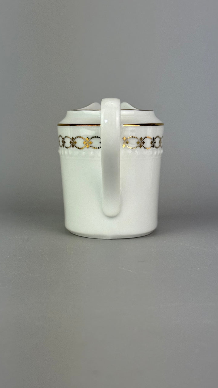 Servizio da caffè vintage Bareuther Waldsassen Bavaria in porcellana bianca e oro 12 persone