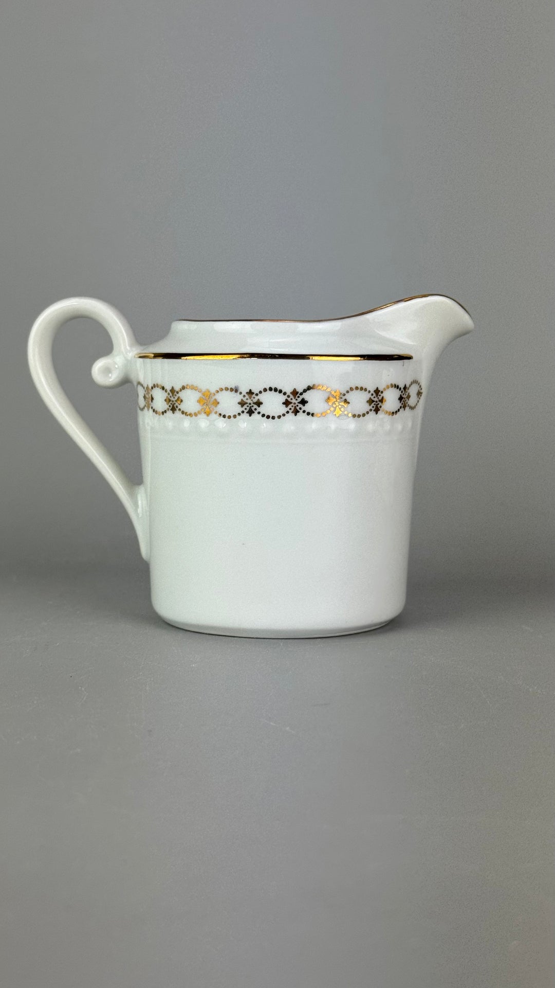 Servizio da caffè vintage Bareuther Waldsassen Bavaria in porcellana bianca e oro 12 persone