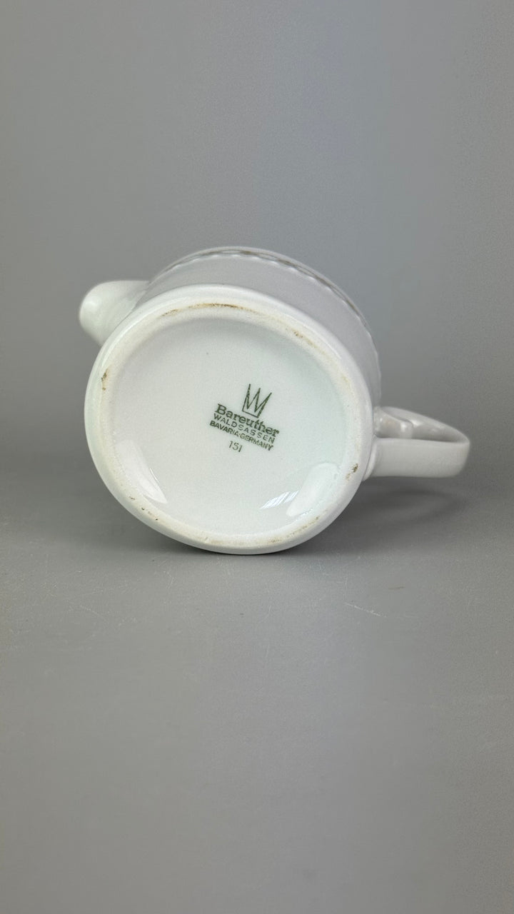 Servizio da caffè vintage Bareuther Waldsassen Bavaria in porcellana bianca e oro 12 persone