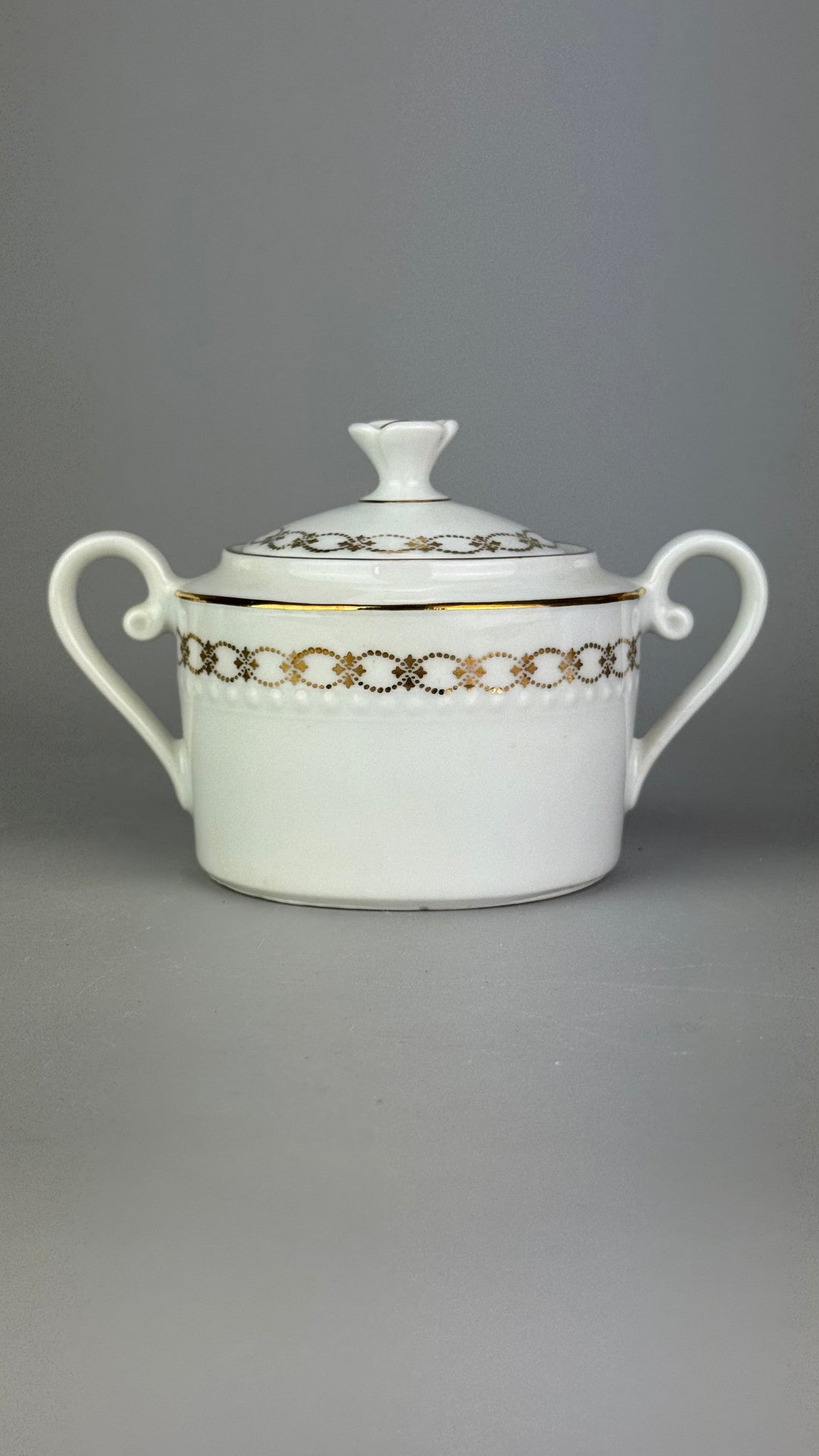 Servizio da caffè vintage Bareuther Waldsassen Bavaria in porcellana bianca e oro 12 persone