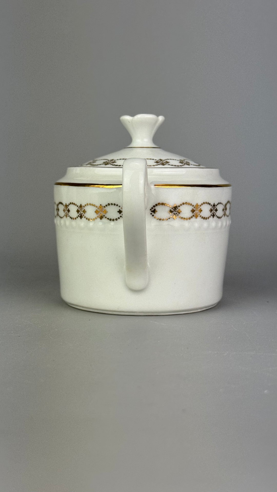 Servizio da caffè vintage Bareuther Waldsassen Bavaria in porcellana bianca e oro 12 persone