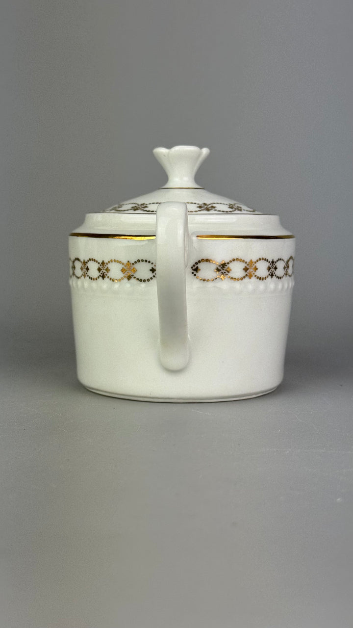 Servizio da caffè vintage Bareuther Waldsassen Bavaria in porcellana bianca e oro 12 persone