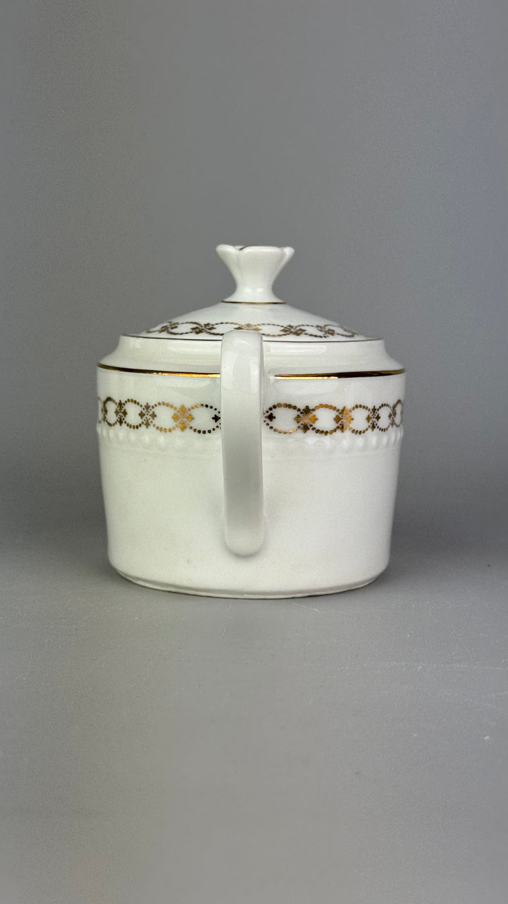 Servizio da caffè vintage Bareuther Waldsassen Bavaria in porcellana bianca e oro 12 persone