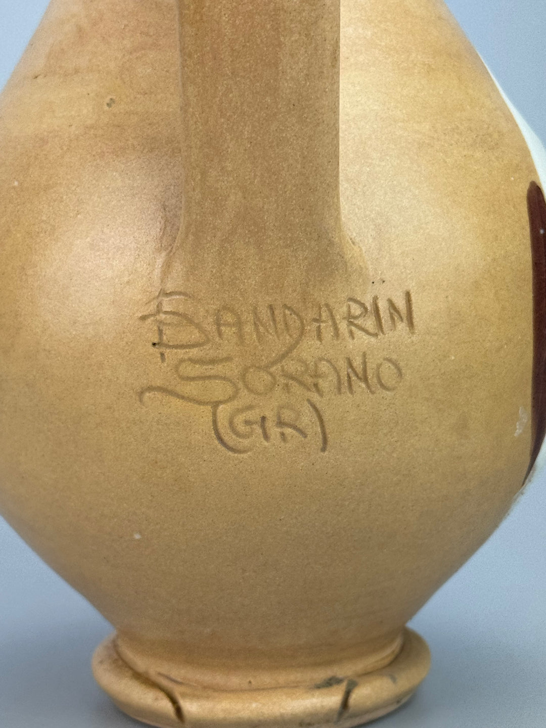 Brocca in ceramica Bandarin decoro Tucano dipinto a mano
