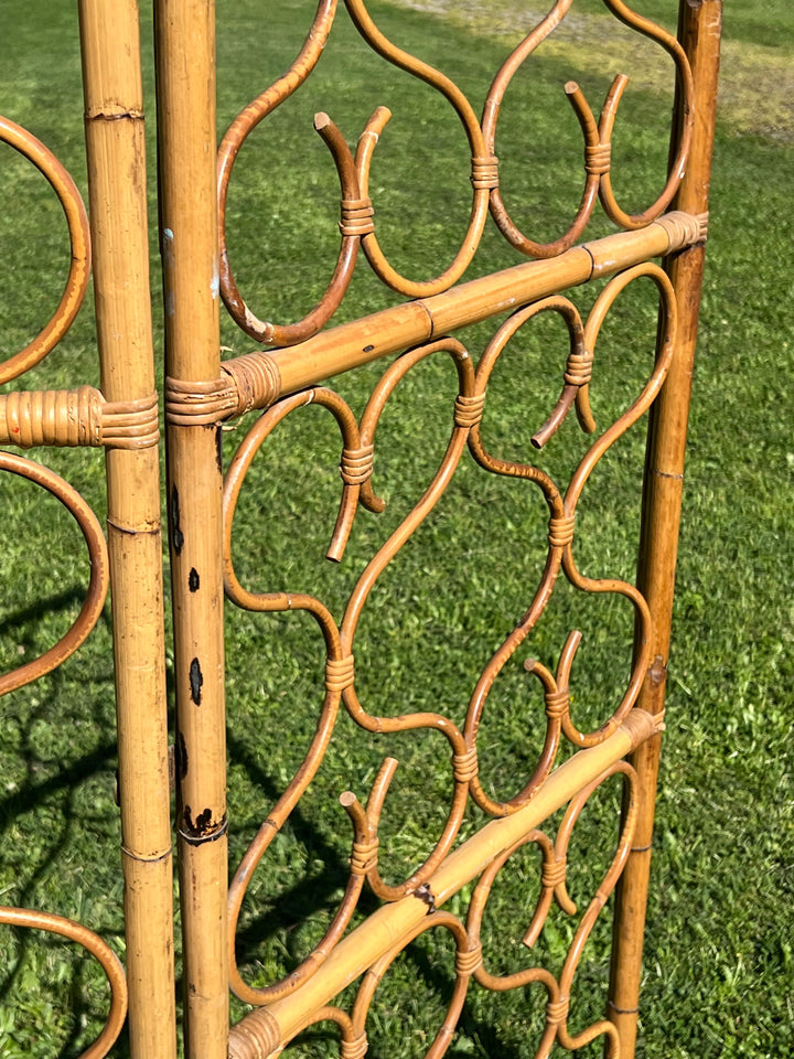 Paravento vintage italiano bambù anni '70
