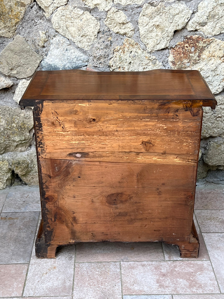 Cassettiera legno decoro intarsiato