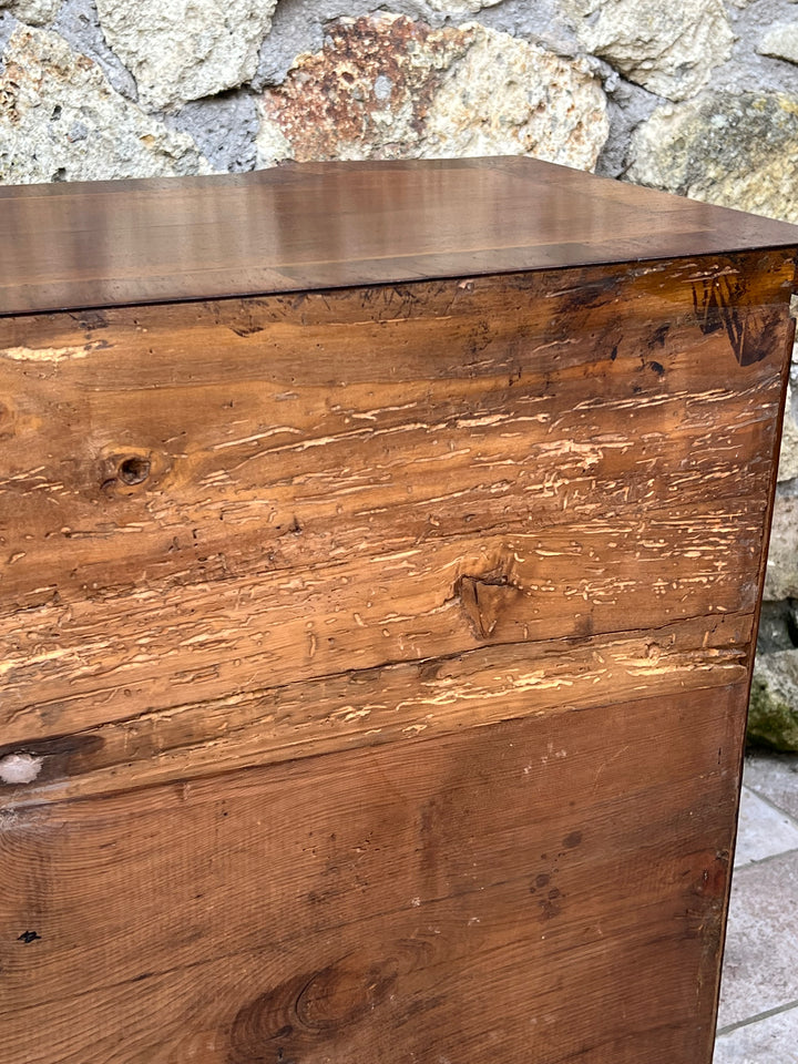 Cassettiera legno decoro intarsiato