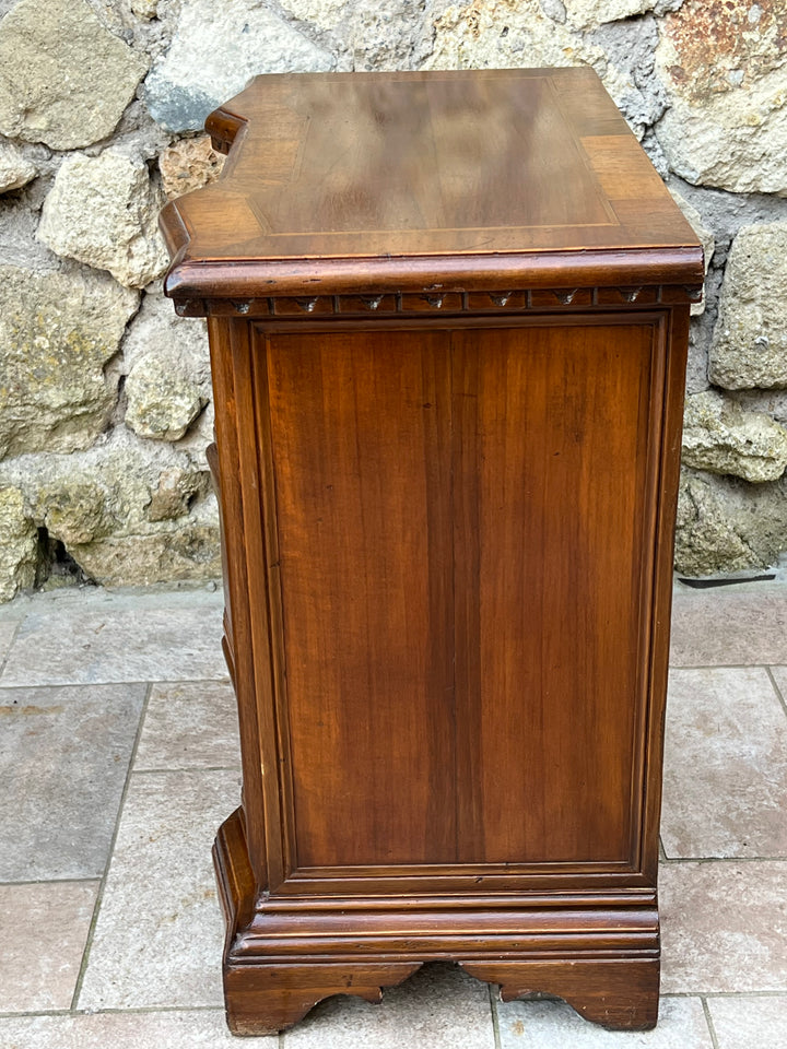 Cassettiera legno decoro intarsiato