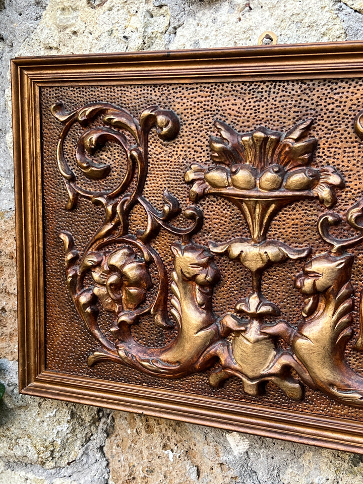 Quadro legno decoro intarsiato