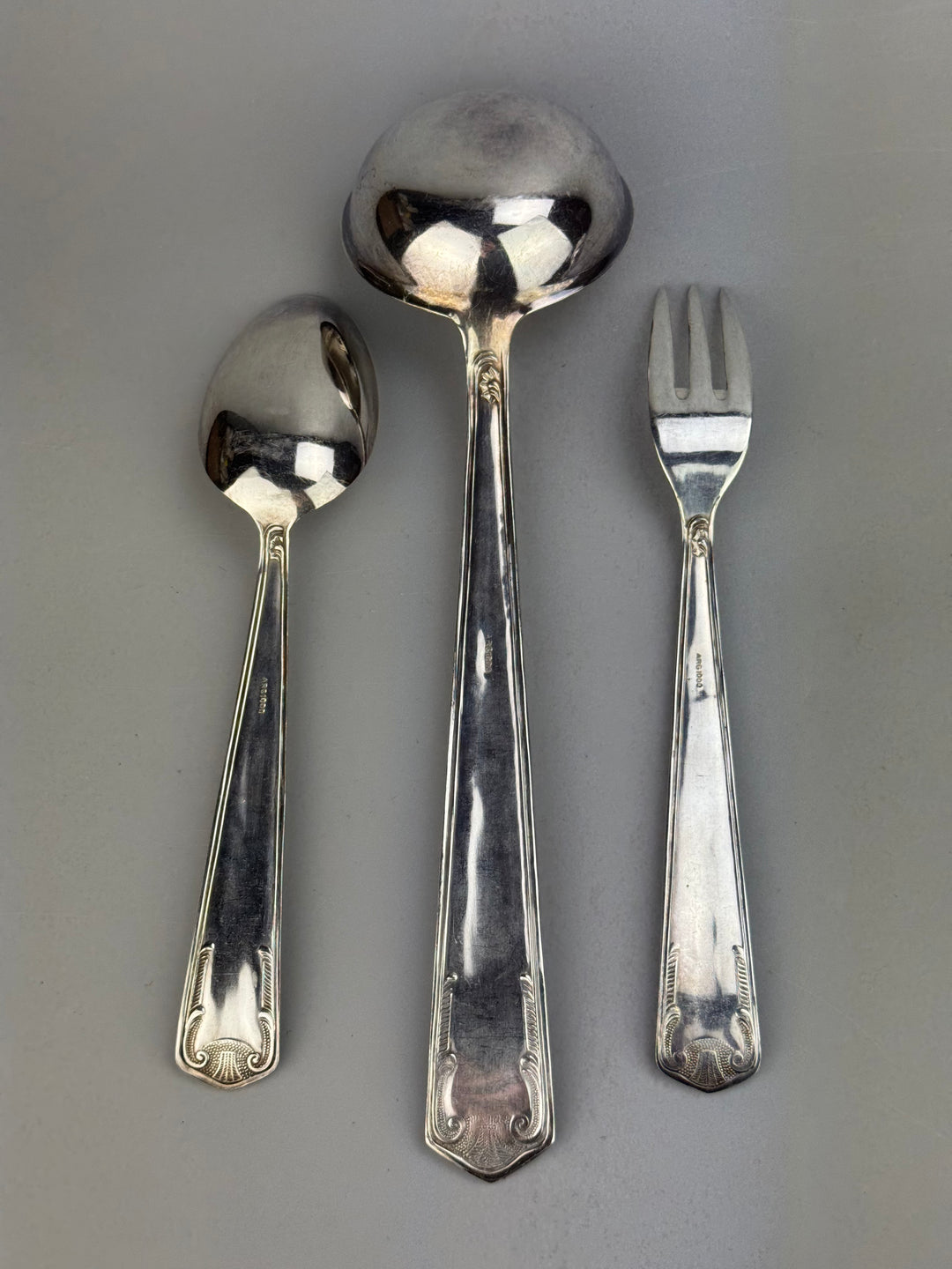 Servizio di posate vintage silverplate per 6 persone con posate da servizio