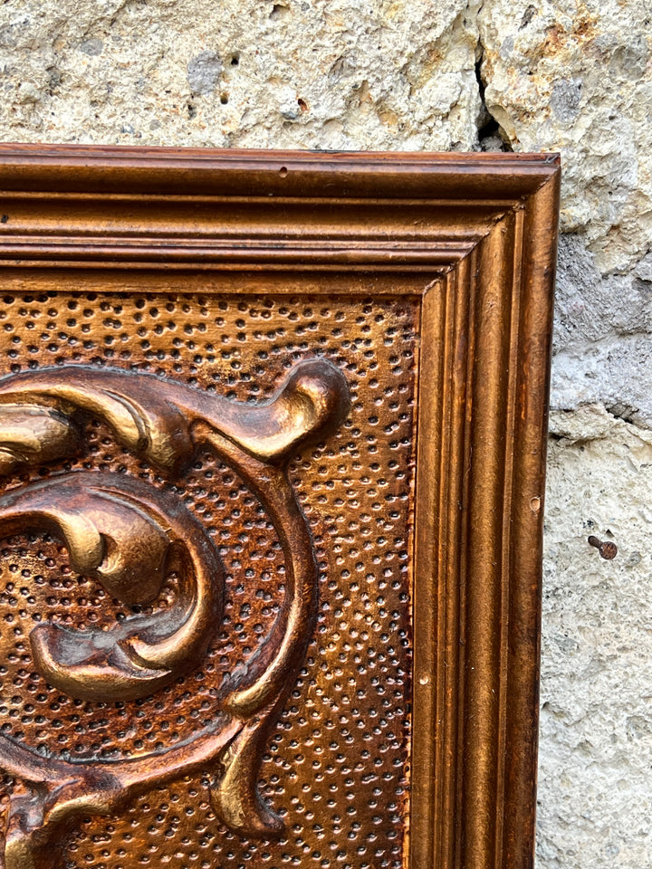 Quadro legno decoro intarsiato