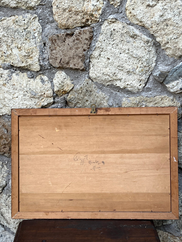 Quadro legno decoro intarsiato