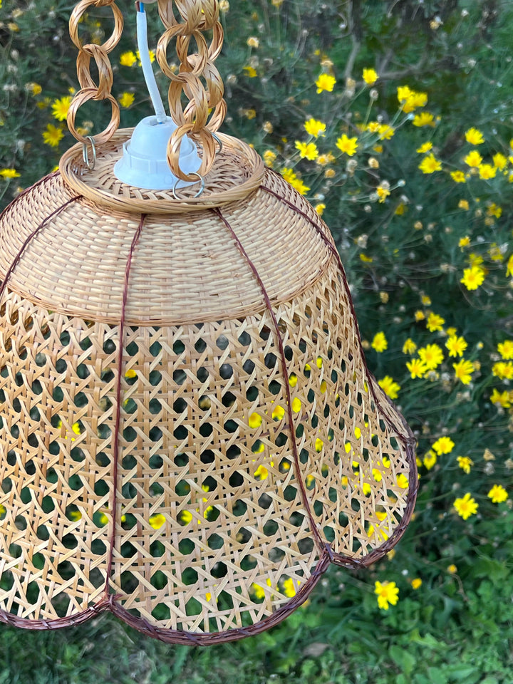 Lampadario cappello paglia vienna vintage