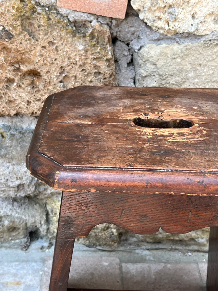 Sgabello in Legno Massello – Rustico d’Epoca