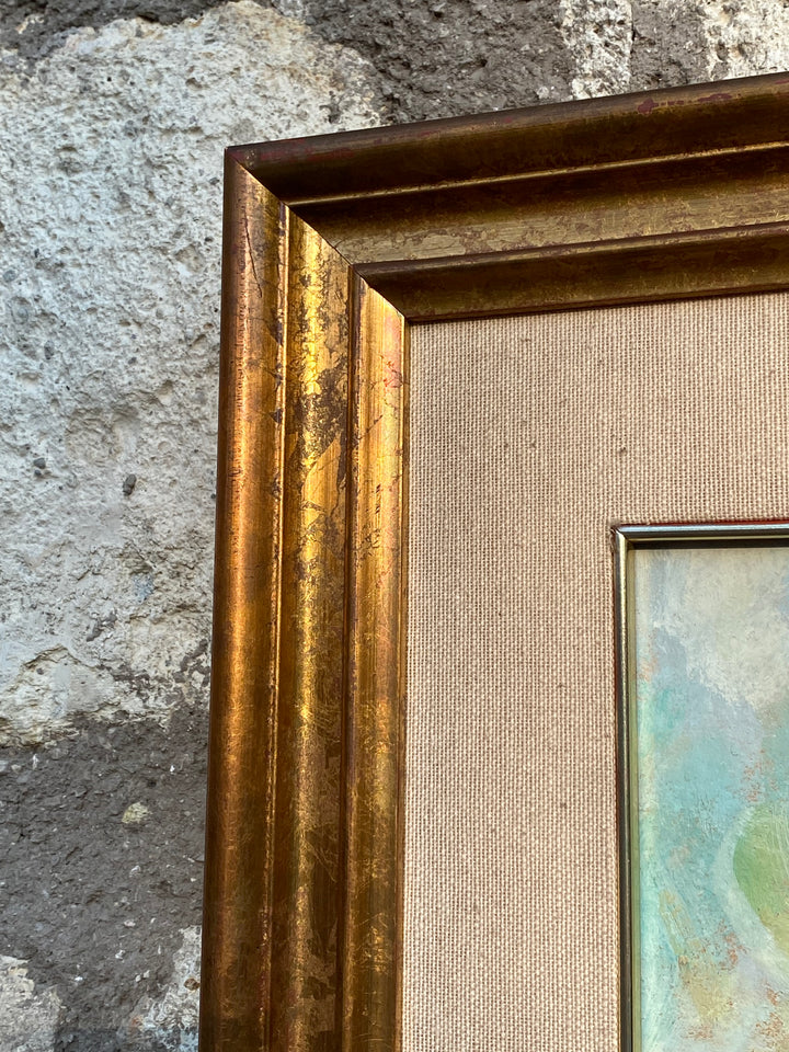Dipinto a Olio su Tavola – Natura Morta con Fiori e Frutti, Firmato