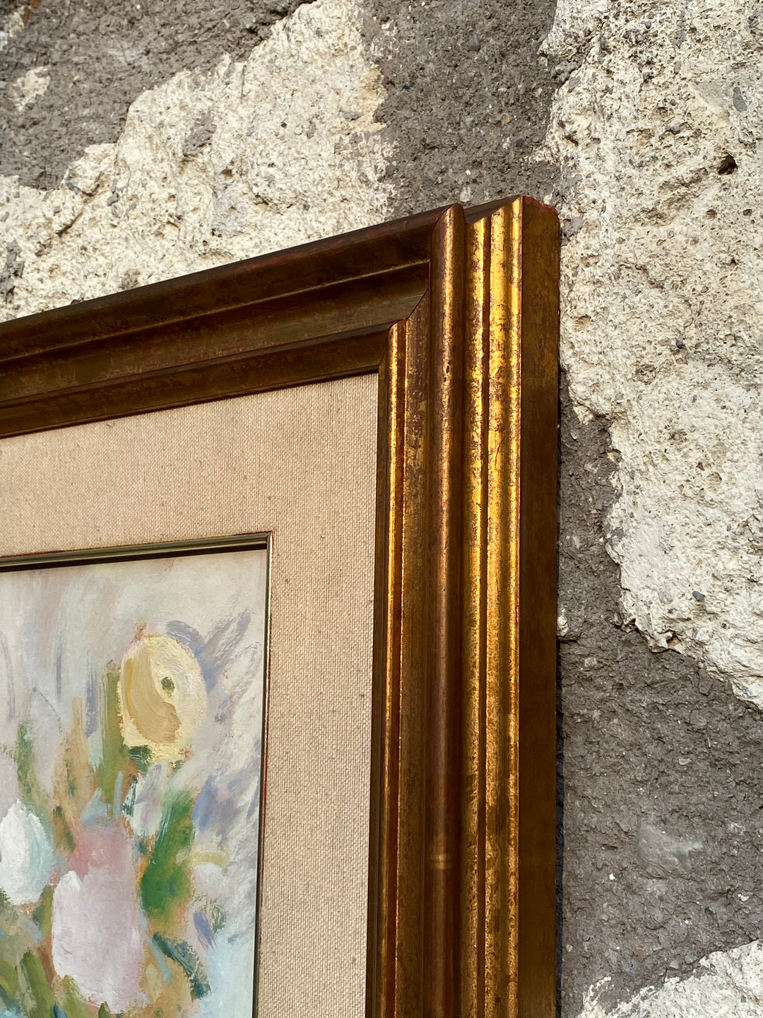 Dipinto a Olio su Tavola – Natura Morta con Fiori e Frutti, Firmato