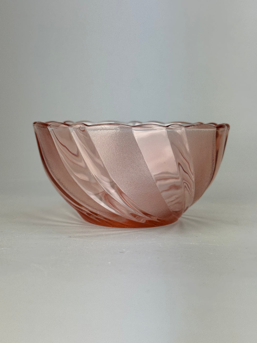 Set macedonia 6 persone vintage Vereco France in vetro rosa