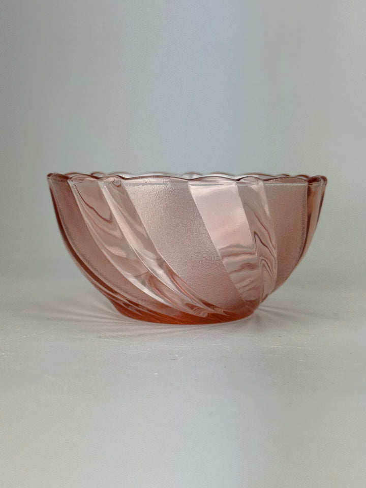 Set macedonia 6 persone vintage Vereco France in vetro rosa