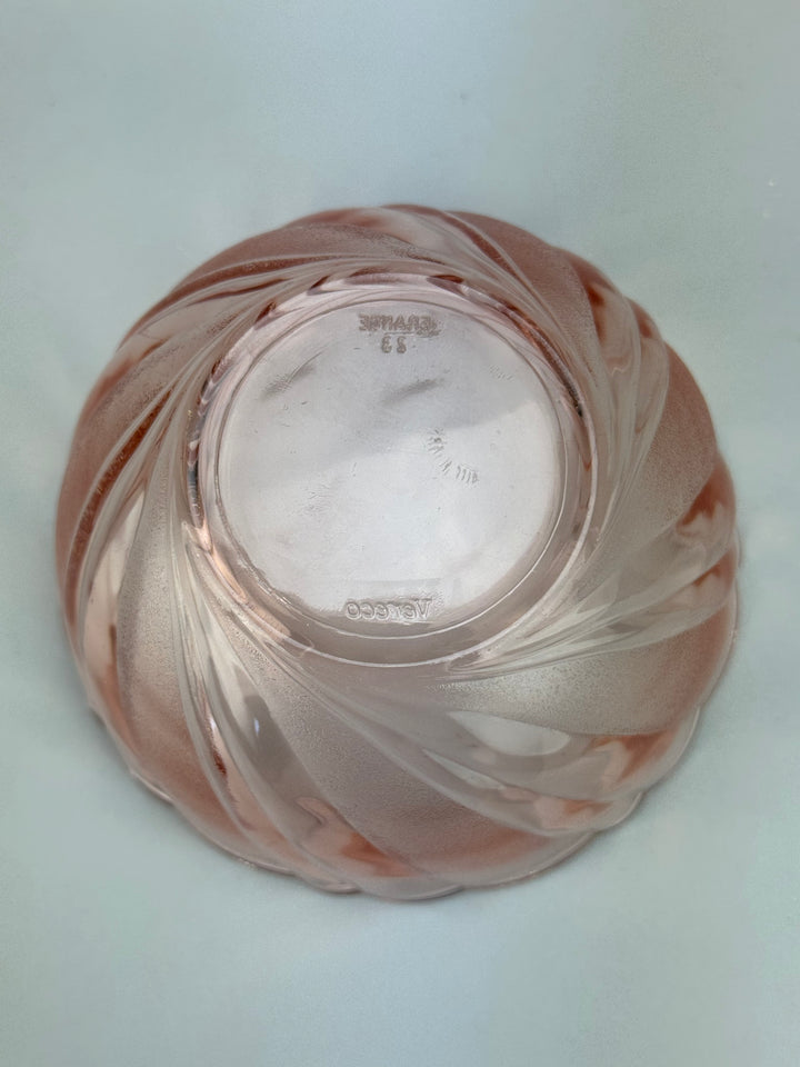 Set macedonia 6 persone vintage Vereco France in vetro rosa