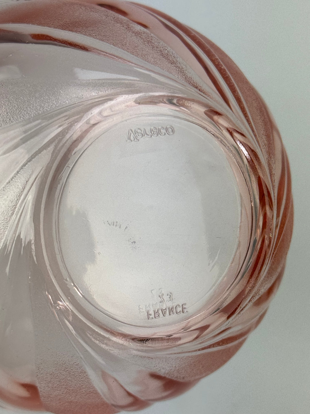 Set macedonia 6 persone vintage Vereco France in vetro rosa