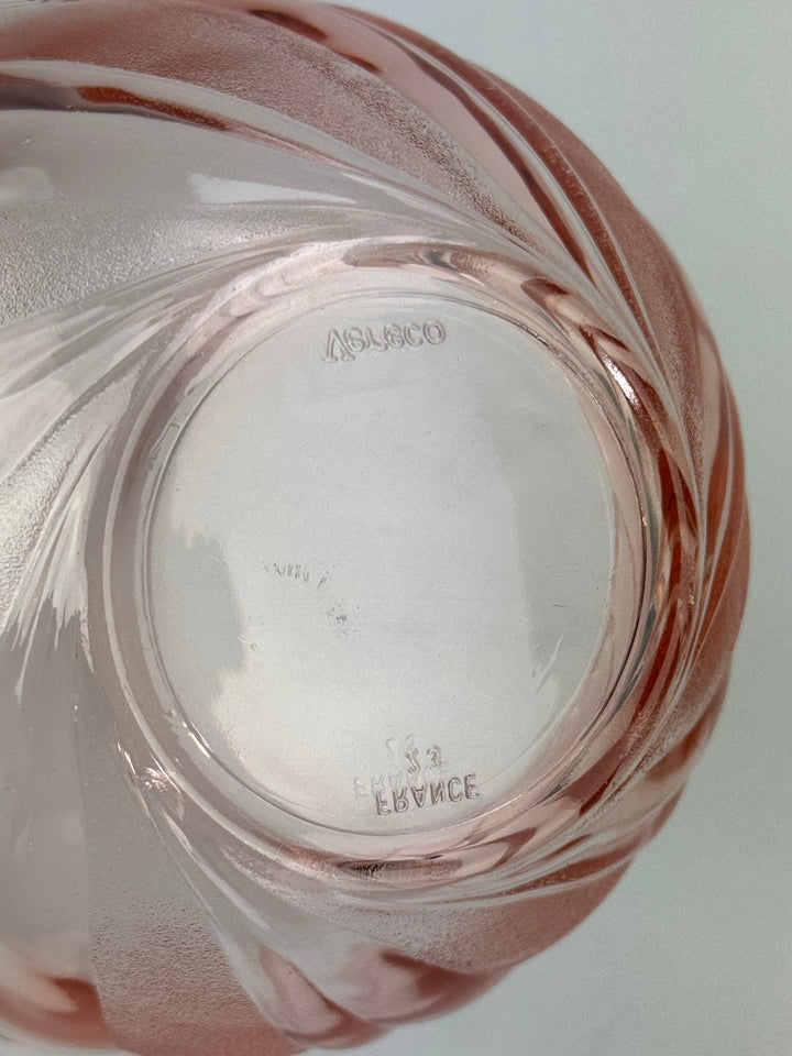 Set macedonia 6 persone vintage Vereco France in vetro rosa