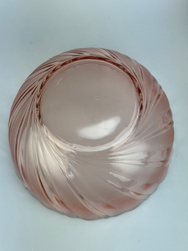 Set macedonia 6 persone vintage Vereco France in vetro rosa