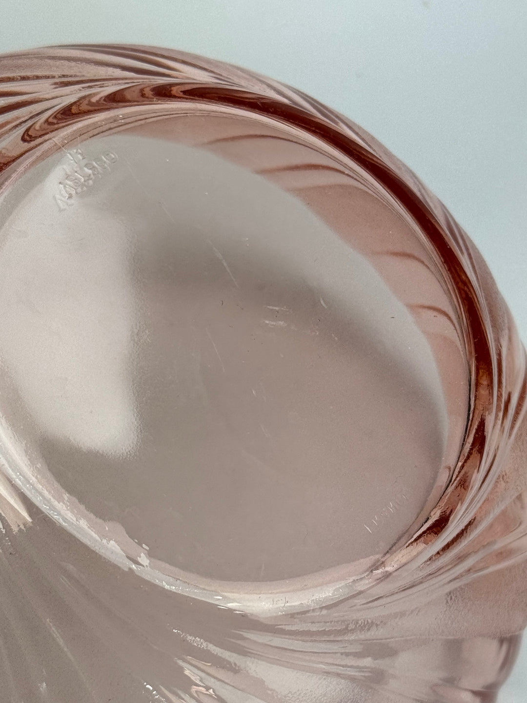 Set macedonia 6 persone vintage Vereco France in vetro rosa