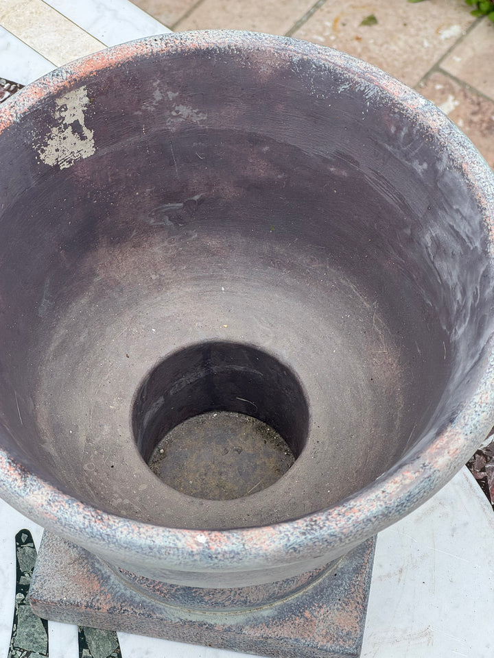 Cachepot decorativi grigi in terracotta dipinta
