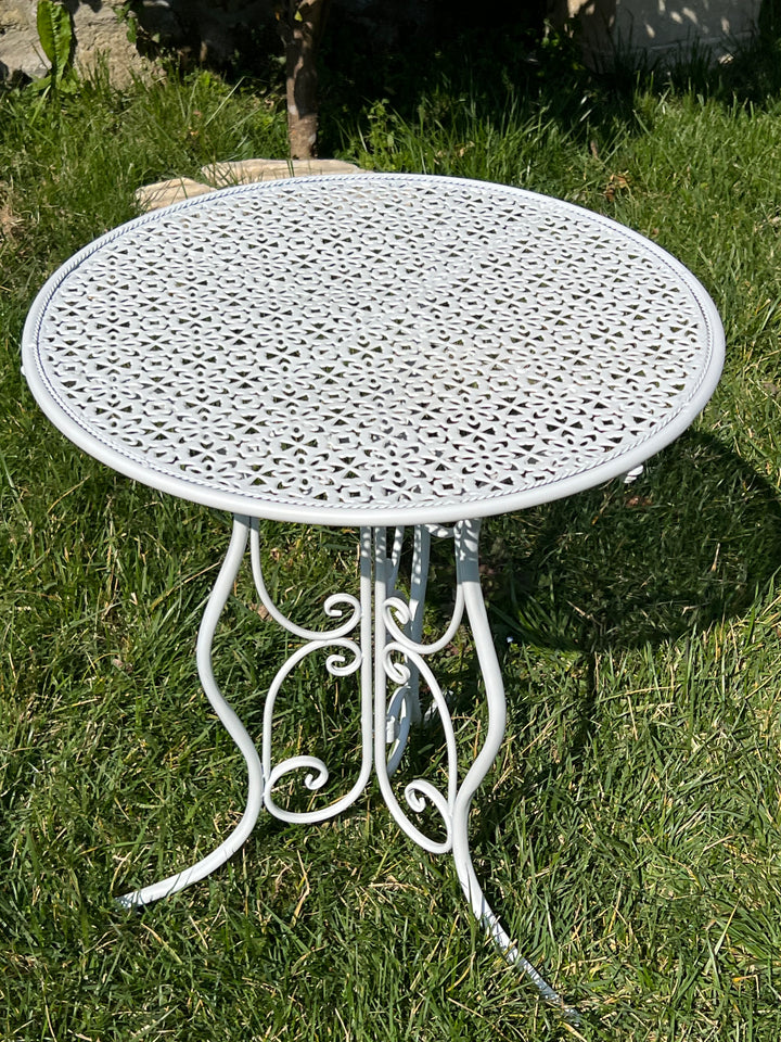 Set da giardino tavolo e due sedie bianco