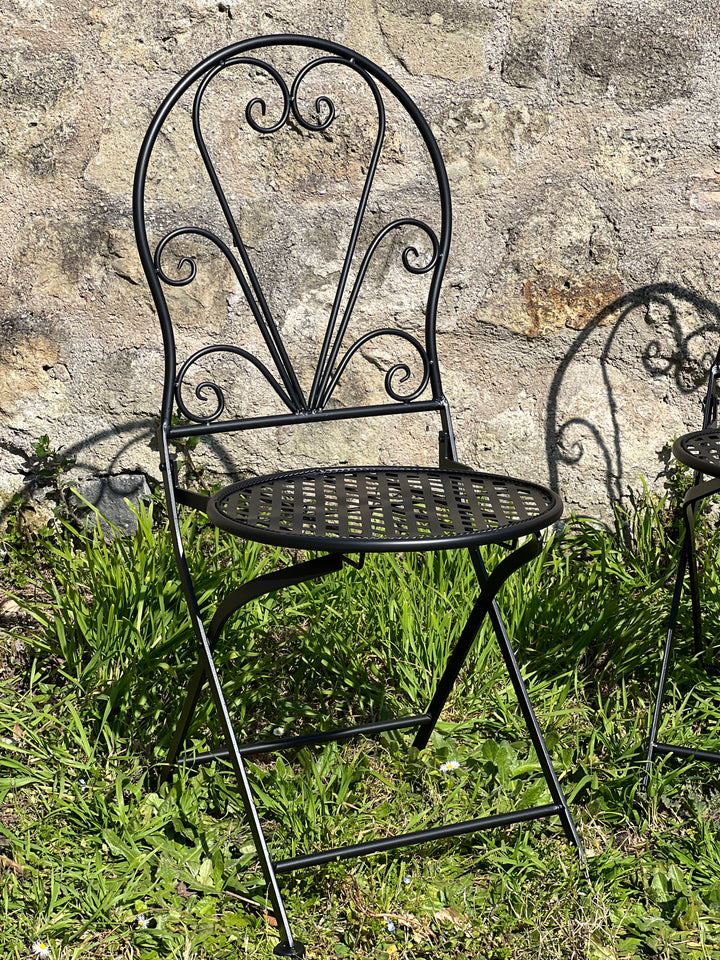 Set da giardino tavolo e due sedie nero