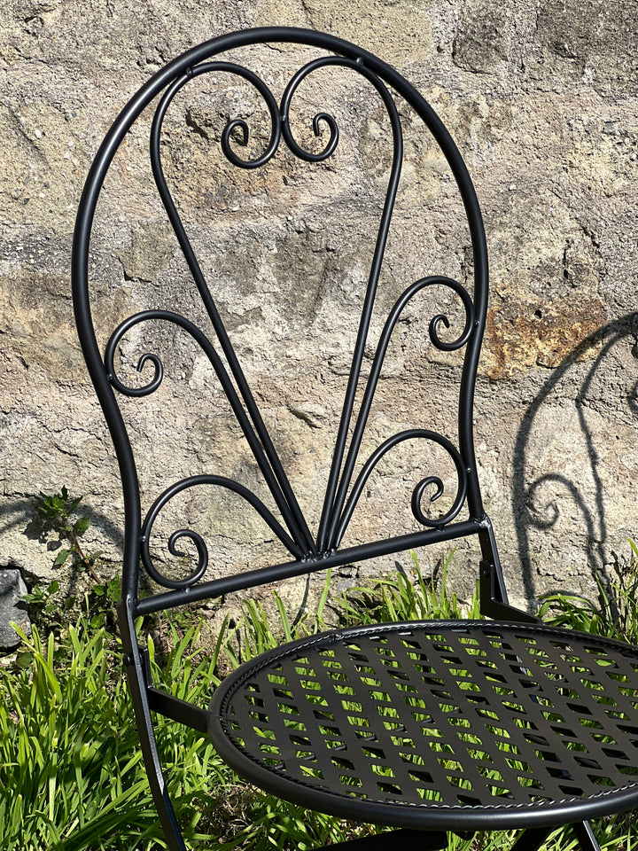 Set da giardino tavolo e due sedie nero