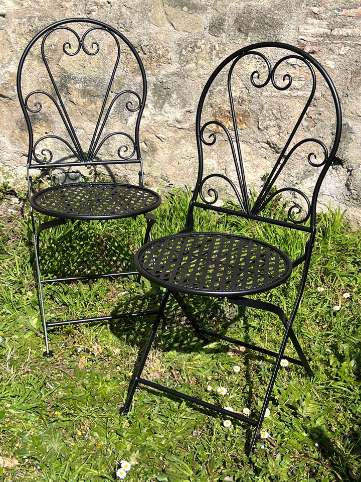 Set da giardino tavolo e due sedie nero