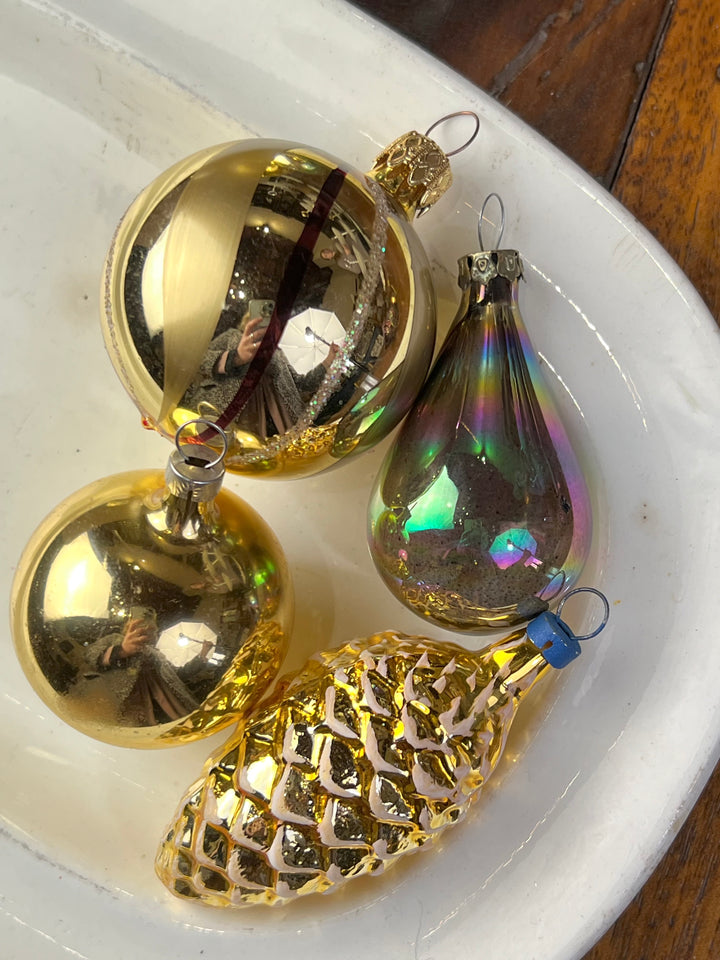 Set dieci palline vetro vintage "Gufo"