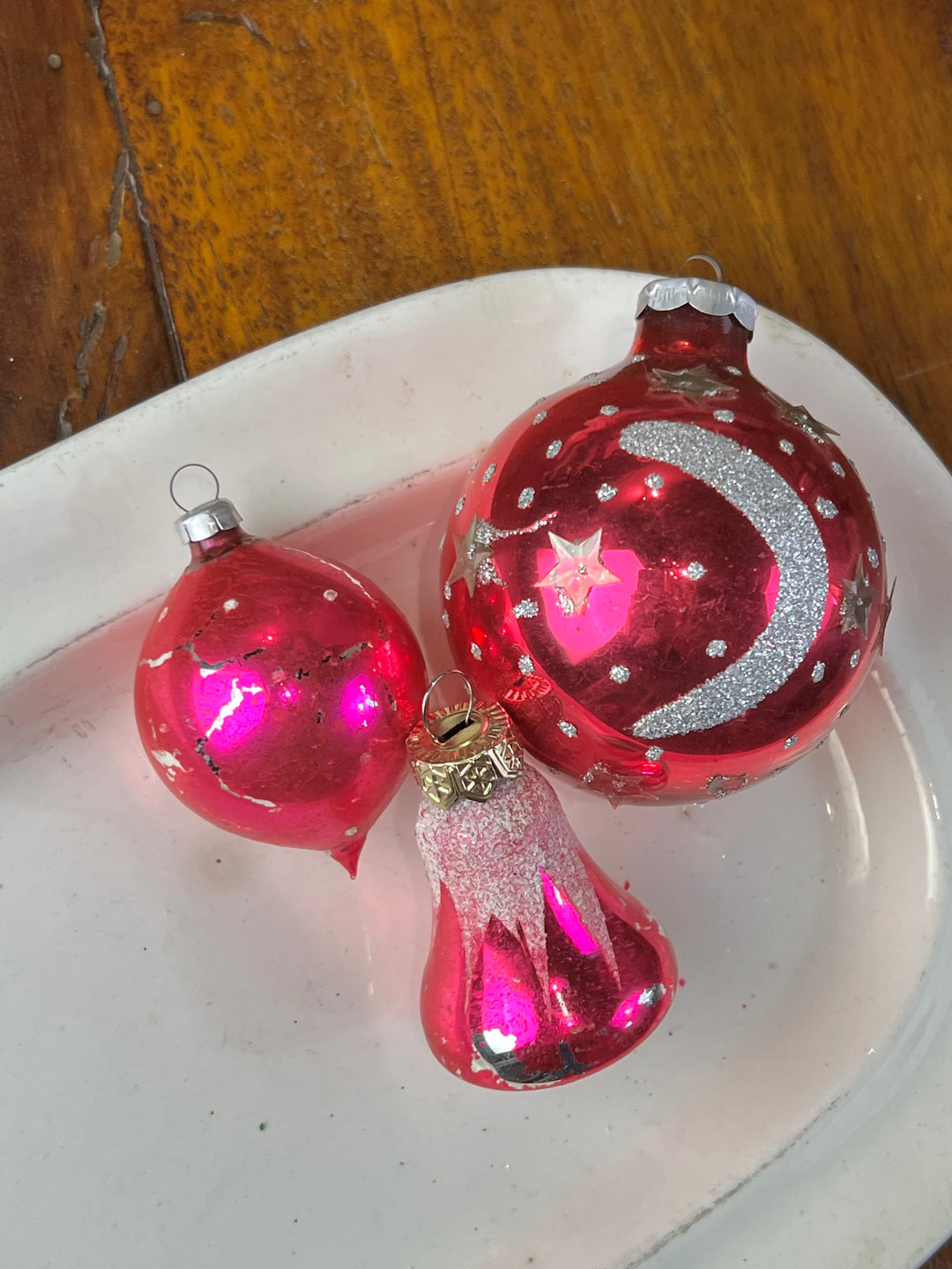 Set dieci palline vetro vintage "Pigna"