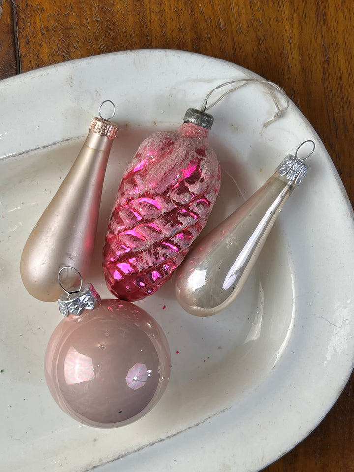 Set dieci palline vetro vintage "Pigna"