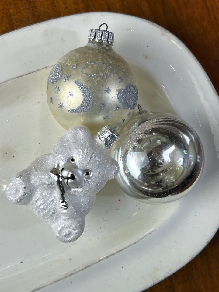 Set dieci palline vetro vintage "Orso"