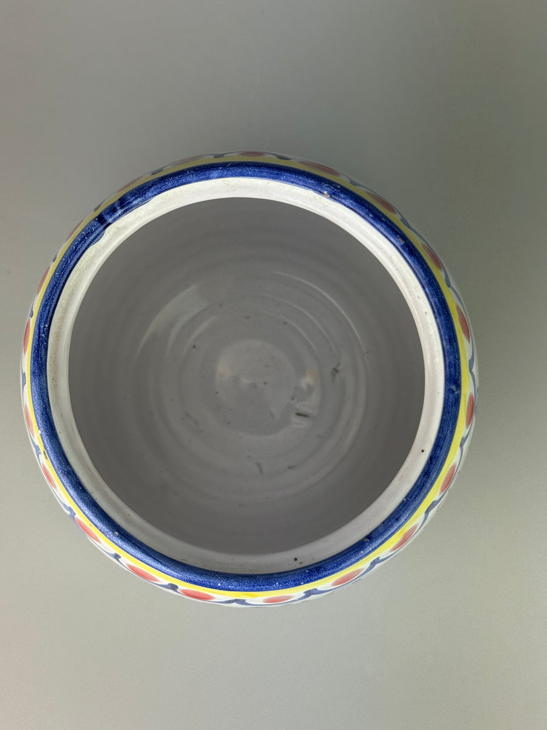 Barattolo vintage portabiscotti in ceramica dipinta Made in Italy
