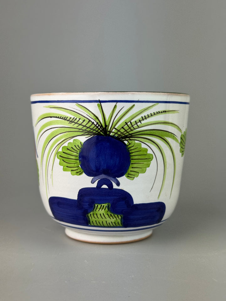 Coppia di tazze vintage in ceramica dipinte a mano decoro garofano