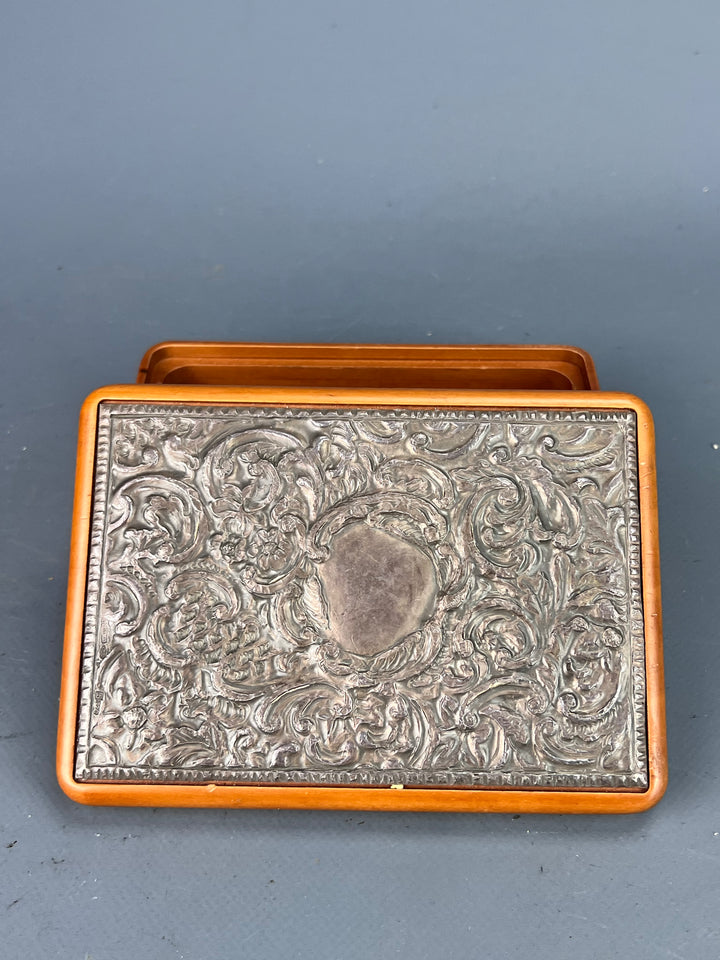 Scatola Portagioie legno decoro argento
