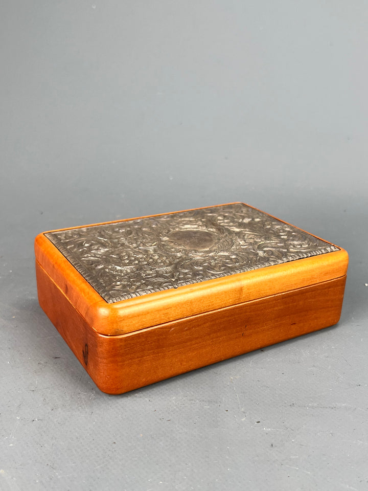 Scatola Portagioie legno decoro argento