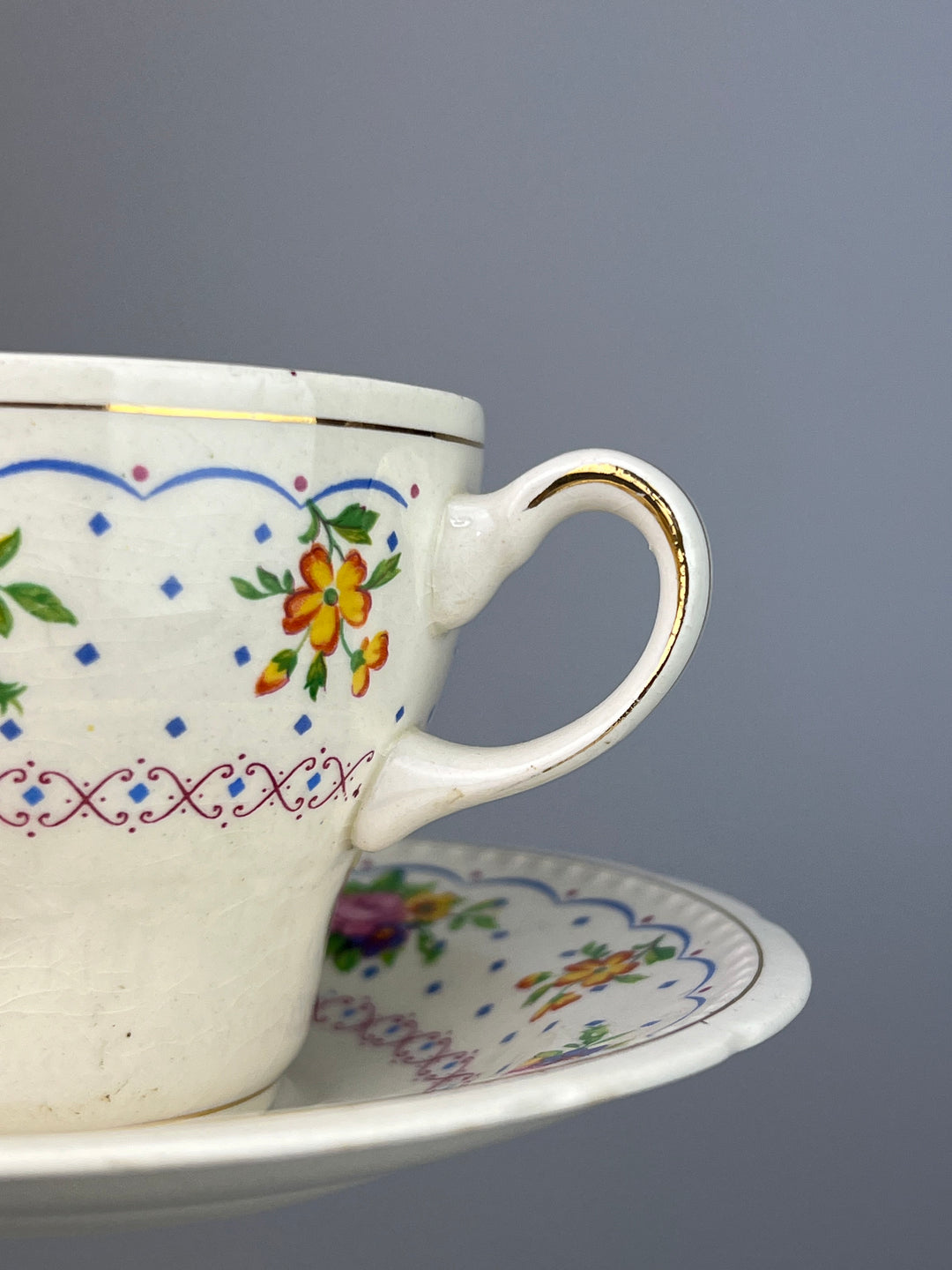 Trio da Tè Vintage – Swinnertons Staffordshire “Majestic Vellum”, Anni ’30