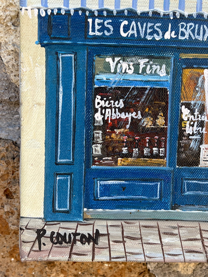 Olio su Tela – “Les Caves de Bruxelles” Firmato R. Couton