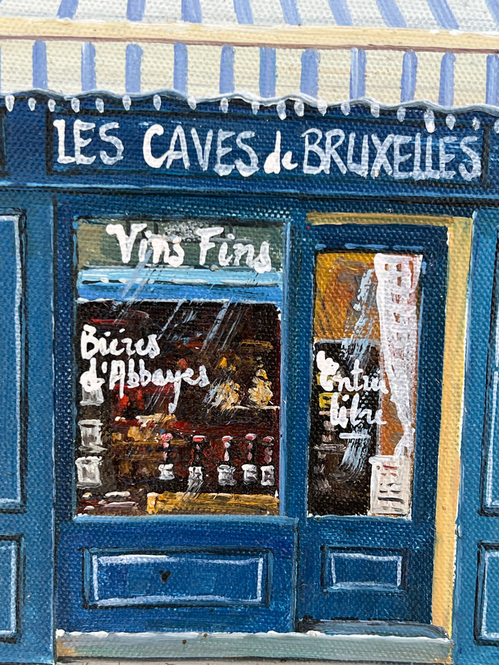 Olio su Tela – “Les Caves de Bruxelles” Firmato R. Couton