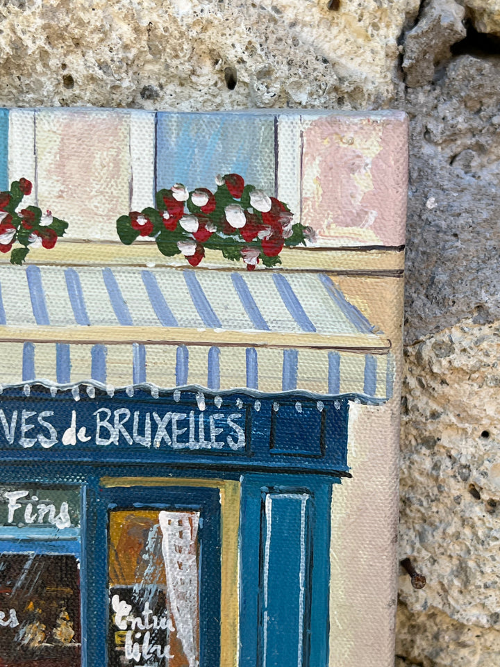 Olio su Tela – “Les Caves de Bruxelles” Firmato R. Couton