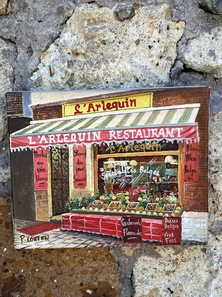 Olio su Tela – “L’Arlequin Restaurant” Firmato P. Couton