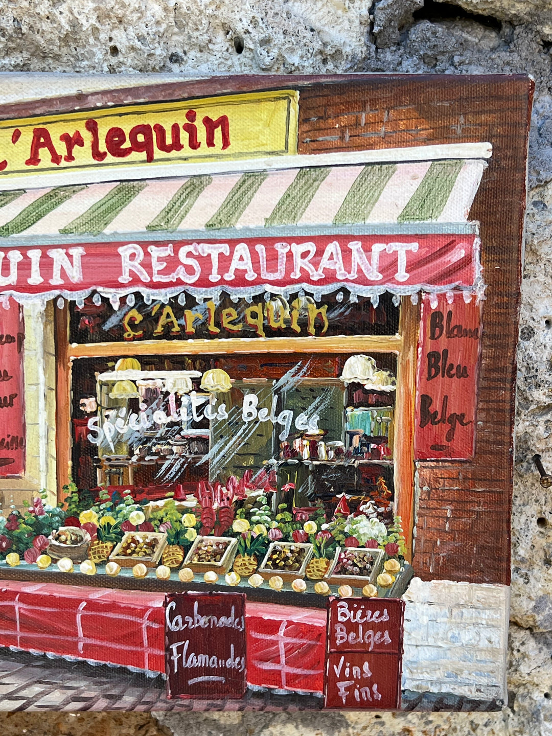Olio su Tela – “L’Arlequin Restaurant” Firmato P. Couton