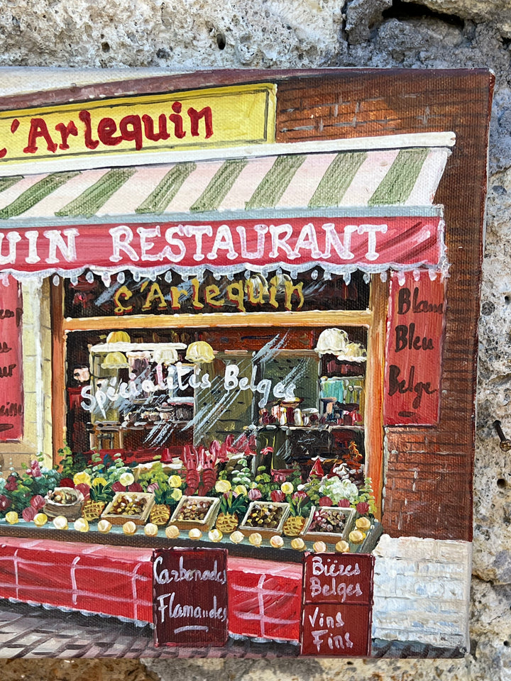 Olio su Tela – “L’Arlequin Restaurant” Firmato P. Couton