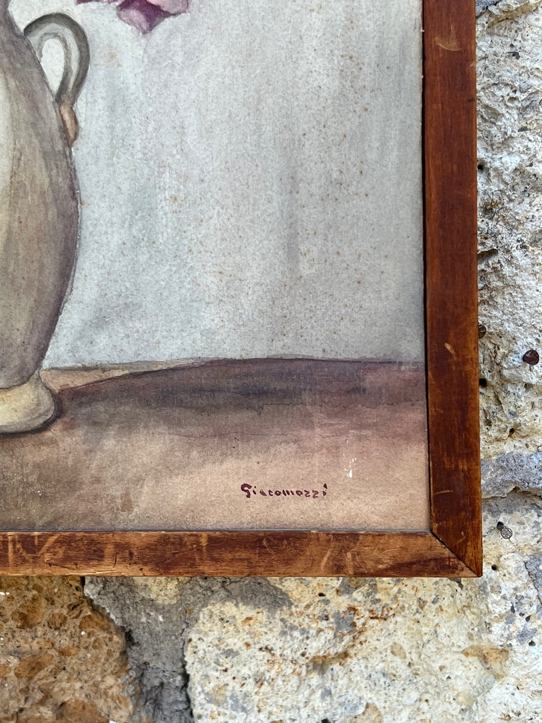 Acquarello su Carta – Natura Morta con Fiori in Vaso