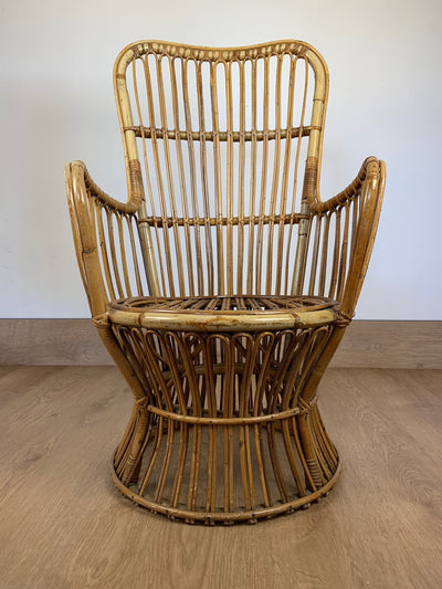 Poltrona rattan anni '60