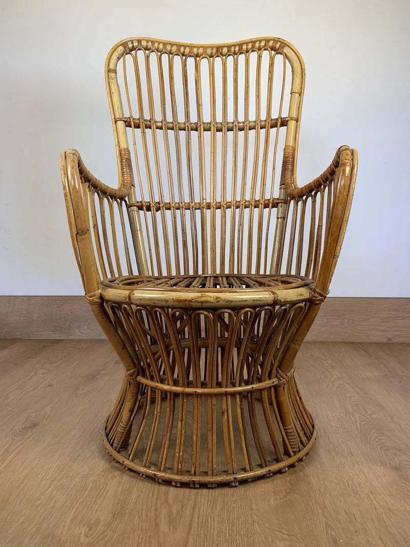 Poltrona rattan anni &